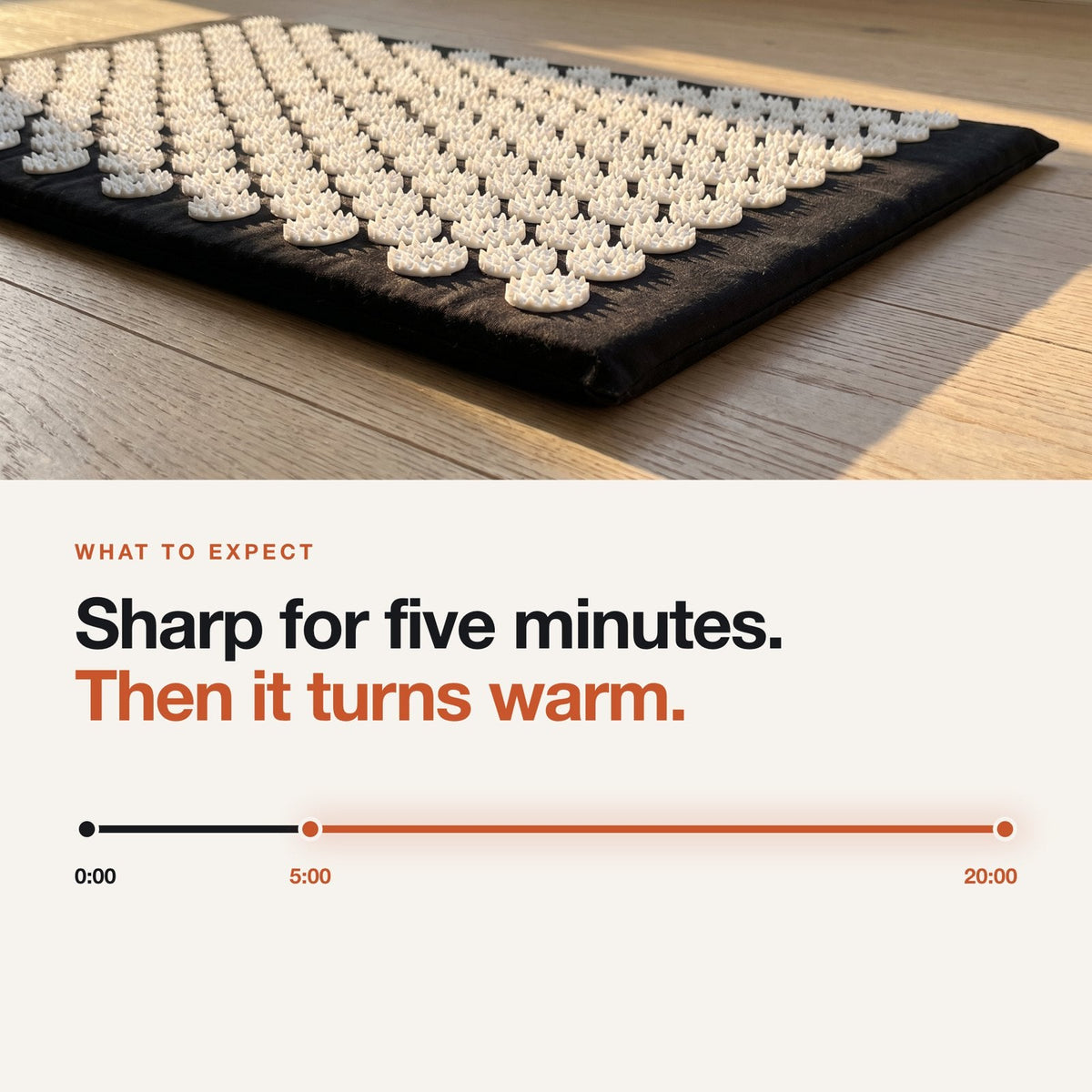 Sharp for five minutes, then it turns warm
